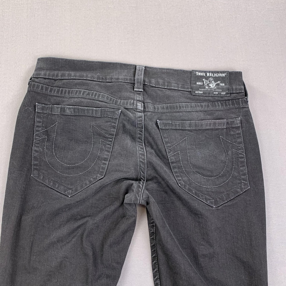 True Religion Geno‎ Jeans Mens 38x34 Black Relaxed Slim Straight Rinse Denim
